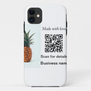 Case-Mate iPhone Case Code QR simple pour entreprise de fruits d'ananas