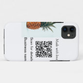 Coques Case-Mate iPhone Code QR simple pour entreprise de fruits d'ananas (Dos (Horizontal))