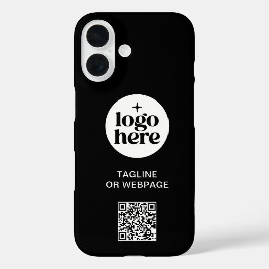 Coques Case-Mate iPhone Code QR Texte personnalisé Black Business Company (Verso)
