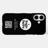 Coques Case-Mate iPhone Code QR Texte personnalisé Black Business Company (Verso (horizontal))