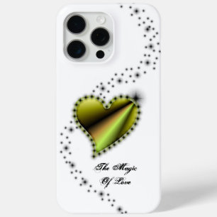 Coque iPhone 15 Pro Max Coeur arc-en-ciel avec étoiles, La magie de l'amou