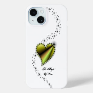 Coque Pour iPhone 15 Coeur arc-en-ciel avec étoiles, La magie de l'amou