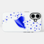 Coques Case-Mate iPhone Coeur arc-en-ciel bleu avec étoiles (Verso (horizontal))