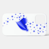 Coques Case-Mate iPhone Coeur arc-en-ciel bleu avec étoiles (Verso (horizontal))