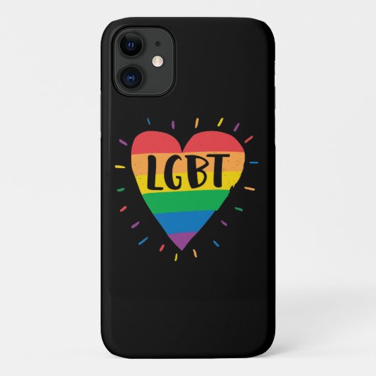 Coques Case-Mate iPhone Coeur arc-en-ciel LGBT (Dos)
