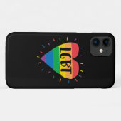 Coques Case-Mate iPhone Coeur arc-en-ciel LGBT (Dos (Horizontal))
