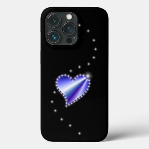 Case-Mate iPhone Case Coeur arc-en-ciel violet avec étoiles sur noir