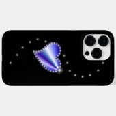 Coques Case-Mate iPhone Coeur arc-en-ciel violet avec étoiles sur noir (Verso (horizontal))