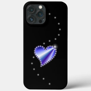 Case-Mate iPhone Case Coeur arc-en-ciel violet avec étoiles sur noir