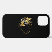 Coques Case-Mate iPhone Coeur aux papillons d'or (Verso (horizontal))