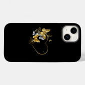 Coques Case-Mate iPhone Coeur aux papillons d'or (Verso (horizontal))