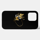 Coques Case-Mate iPhone Coeur aux papillons d'or (Verso (horizontal))