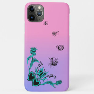 Case-Mate iPhone Case Coeur avec Fleur et Papillon sur Arc-en-ciel rose