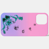 Coques Case-Mate iPhone Coeur avec Fleur et Papillon sur Arc-en-ciel rose (Retour (horizontal))