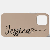 Coques Case-Mate iPhone Coeur avec nom personnalisé script bold hot Coque- (Verso (horizontal))