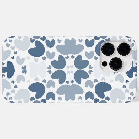 Coques Case-Mate iPhone coeur bleu (Verso (horizontal))