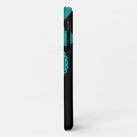 Coques Case-Mate iPhone Coeur bleu, Amour, Romance, Saint Valentin (Dos/Gauche)