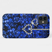 Coques Case-Mate iPhone Coeur bleu de diamant (Dos (Horizontal))