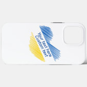 Coques Case-Mate iPhone Coeur bleu et jaune. Texte personnalisé. Personnal (Verso (horizontal))