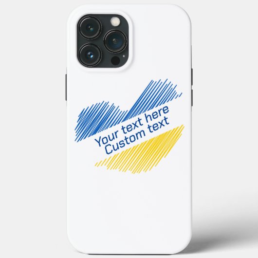 Coques Case-Mate iPhone Coeur bleu et jaune. Texte personnalisé. Personnal (Verso)