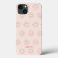 Coeur boho rose tendance personnalisée