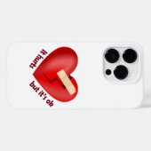 Coques Case-Mate iPhone Coeur brisé guéri avec patch et citation de vie (Verso (horizontal))