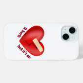 Coques Case-Mate iPhone Coeur brisé guéri avec patch et citation de vie (Verso (horizontal))
