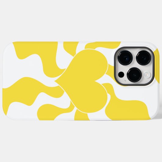 Coques Case-Mate iPhone Coeur - Citron jaune et blanc (Verso (horizontal))