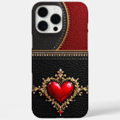 Coques Case-Mate iPhone Coeur - Crimson Affection Leather Sleeve! (Verso)