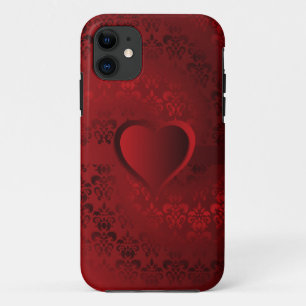 Etui iPhone Case-Mate Coeur damassé rouge