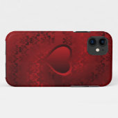 Coques Case-Mate iPhone Coeur damassé rouge (Dos (Horizontal))