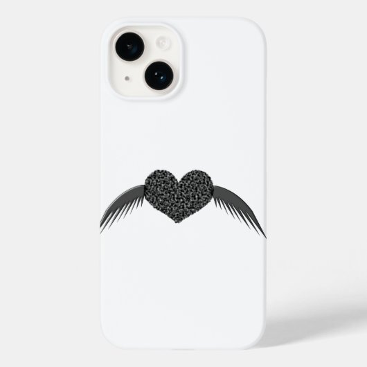 Coques Case-Mate iPhone Cœur d'amour ailé gothique (Verso)