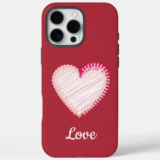 Coques Case-Mate iPhone Coeur d'amour rose rouge (Verso)