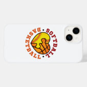 Coques Case-Mate iPhone Coeur de basketball de softball (Verso (horizontal))