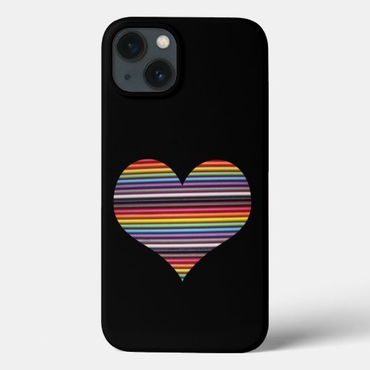 Coques Case-Mate iPhone Cœur de câble ruban arc-en-ciel (Verso)