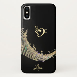 Etui iPhone Case-Mate Coeur de clef d'or et cas de l'iPhone X de notes