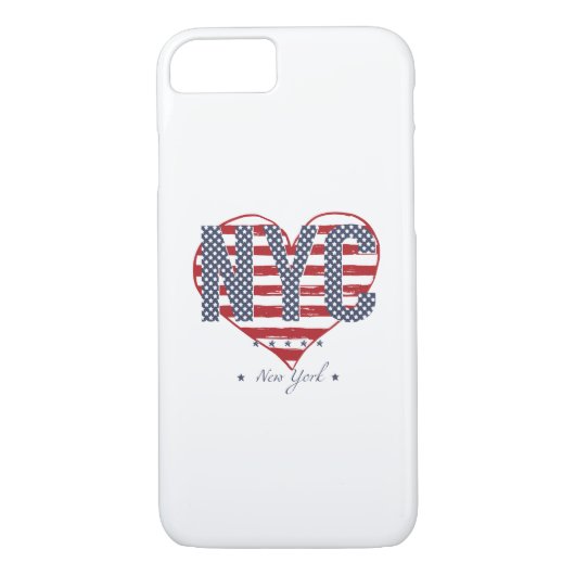 Coques Case-Mate iPhone Coeur de drapeau américain de NYC (Dos)