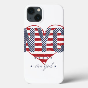 iPhone 13 Case Coeur de drapeau américain de NYC