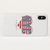 Coques Case-Mate iPhone Coeur de drapeau américain de NYC (Dos (Horizontal))