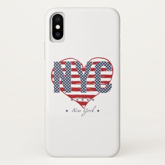 Coques Case-Mate iPhone Coeur de drapeau américain de NYC (Dos)