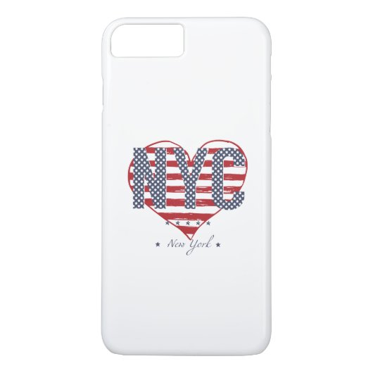 Coques Case-Mate iPhone Coeur de drapeau américain de NYC (Dos)