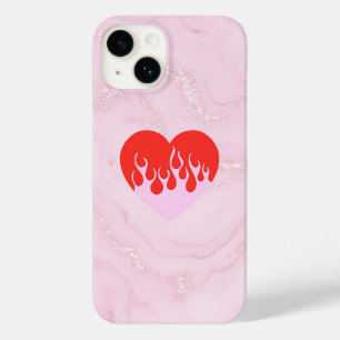 Coque Pour iPhone 14 Cœur de feu
