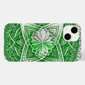 Coques Case-Mate iPhone Coeur de Fleur Celtique Vert Chakra Géométrie Sacr (Verso (horizontal))