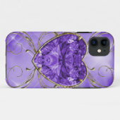Coques Case-Mate iPhone Cœur de gemme violet, violet (Dos (Horizontal))