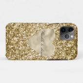 Coques Case-Mate iPhone Cœur de Glitter Or Personnalisé (Dos (Horizontal))