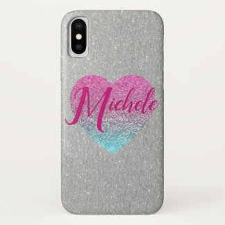 Case-Mate iPhone Case Coeur de parties scintillant Monogrammé