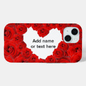 Coques Case-Mate iPhone Coeur des Roses Rouges. Ajouter un nom ou un texte (Verso (horizontal))