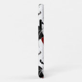 Coques Case-Mate iPhone Coeur d'Halloween avec ailes de chauve-souris noir (Dos/Droite)