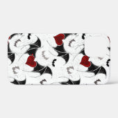 Coques Case-Mate iPhone Coeur d'Halloween avec ailes de chauve-souris noir (Verso (horizontal))