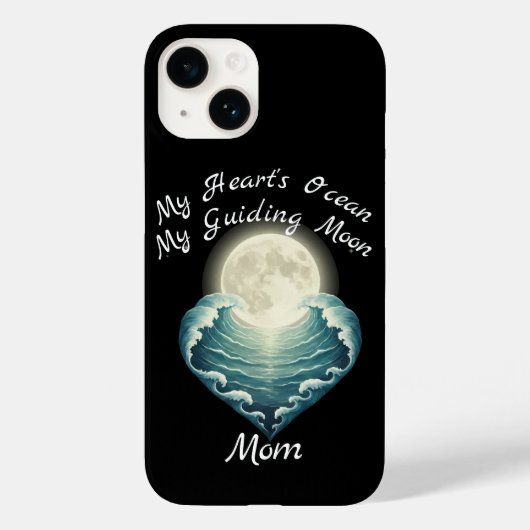 Coques Case-Mate iPhone Cœur d'océan guidant la lune maman (Verso)